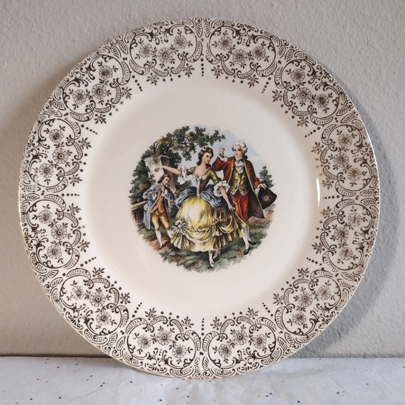 Vintage Sebring Pottery Co Dinner Plate Chantilly 24k Gold 10 - Picture 1 of 7